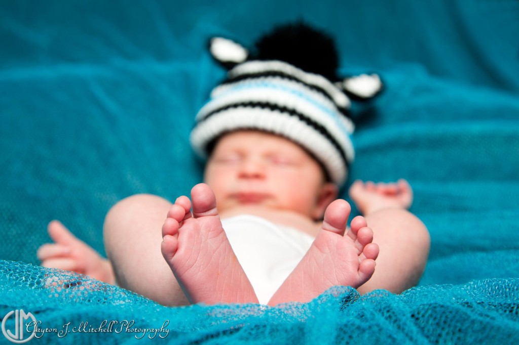 Baby Feet and Zebra Hat