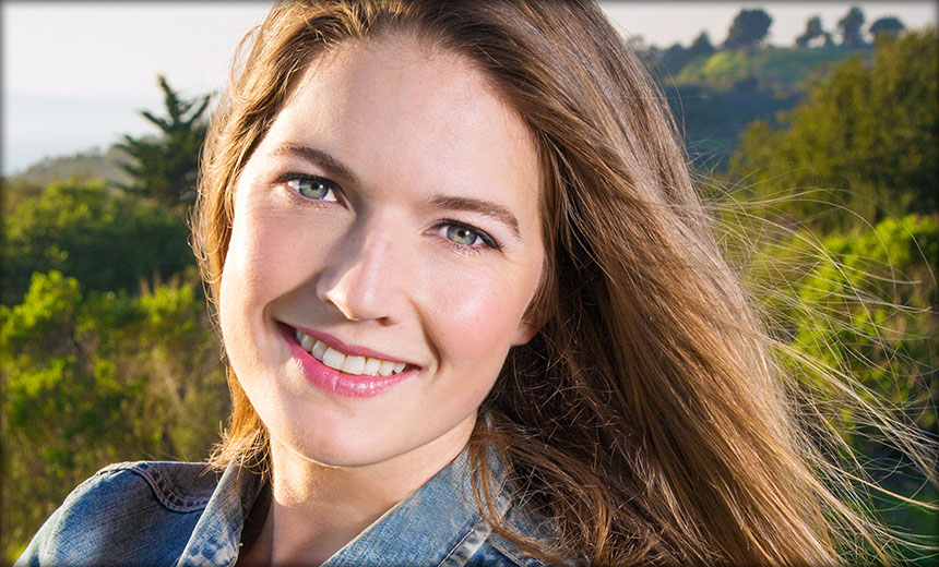 Closeup of girl with wind in hair