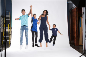 Behind the Scenes Jumping Family in Studio