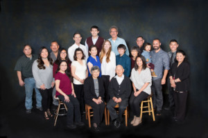 Large Family group portrait in studio