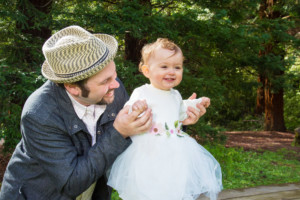 Father and Daughter learning to walk