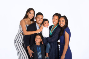 Cute Family on White Background