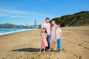 Wide angle Baker Beach family photo
