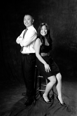 Black and White Brother Sister formal studio portrait
