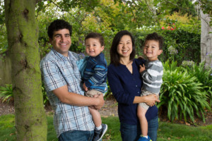 Happy family in a park