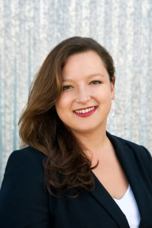 Outdoor headshot on corrugated metal