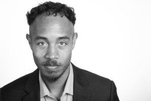 BW off center talent headshot