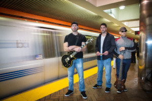 Band photo in a BART station