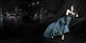 Dramatic Jazz Singer Portrait with SF Skyline