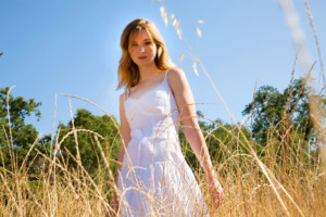 Girl in a dry field in Glen Ellen