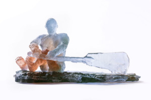 Resin Sculpture of man rowing