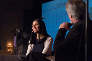 Side-lit Speaker at a fundraiser