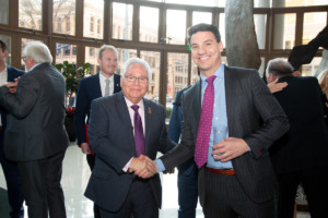 Politician handshake at Sacramento event