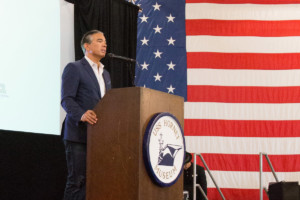 Rob Bonta speaks at event